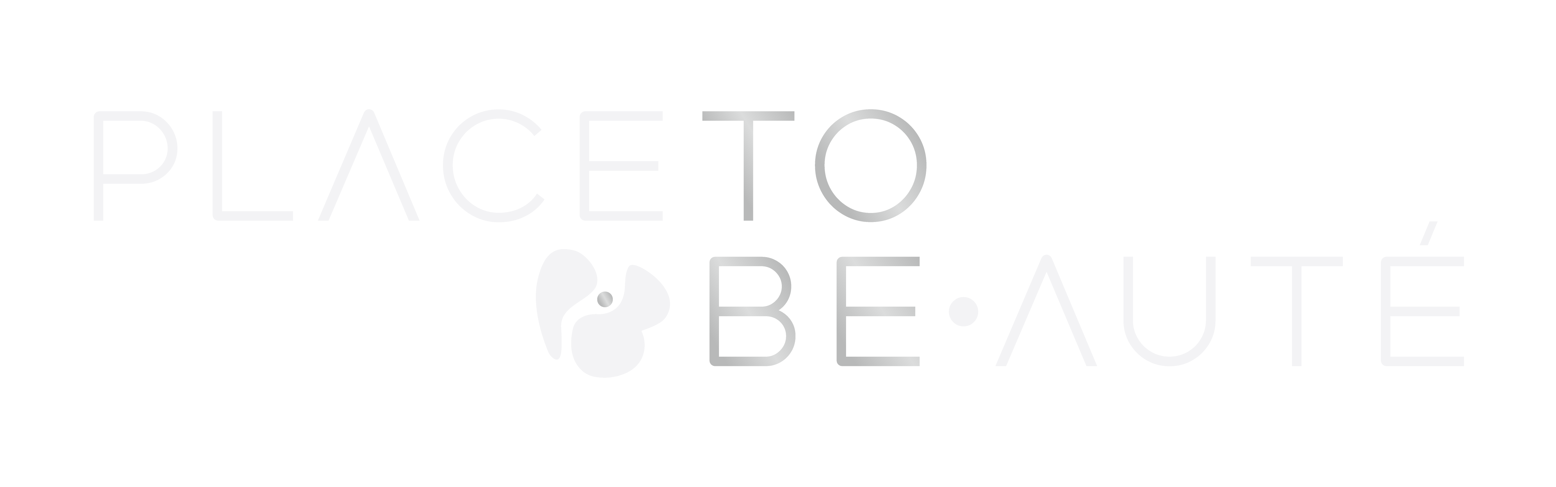 logo PlaceToBeauté blanc et argent